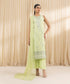 Unstitched Women's Green Cotton Net 3 Piece Suit